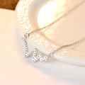 New Fashion Women Super Flash CZ Diamond 925 Sterling Silver Necklace